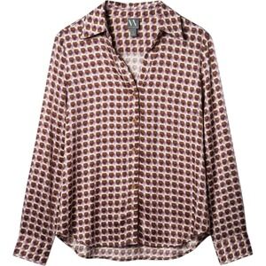 Worthington Women's Multicolor Geometric Pattern long Sleeve Blouse Size Medium